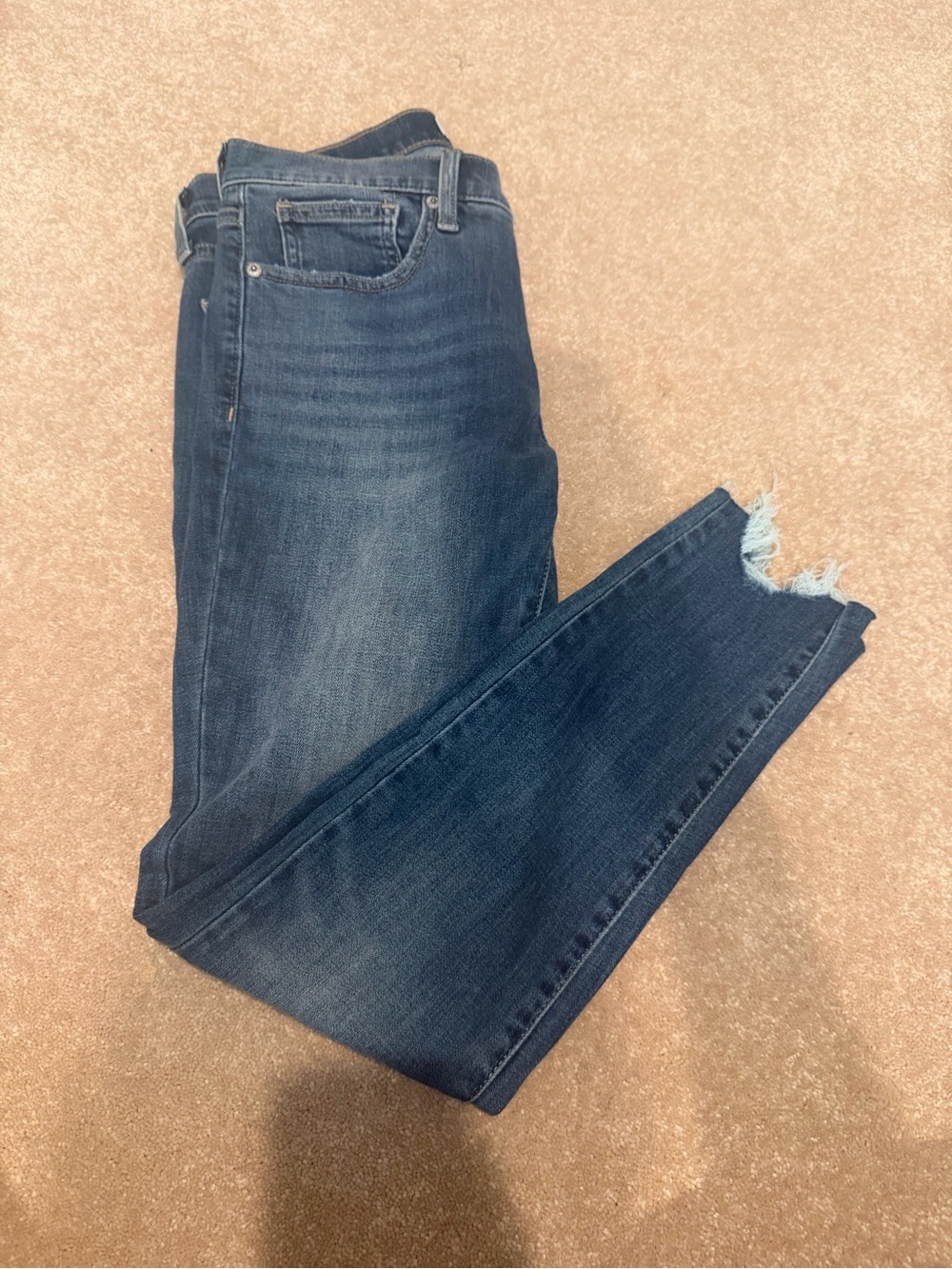 Lucky Brand Indigo Cropped Jeans with Frayed Hem